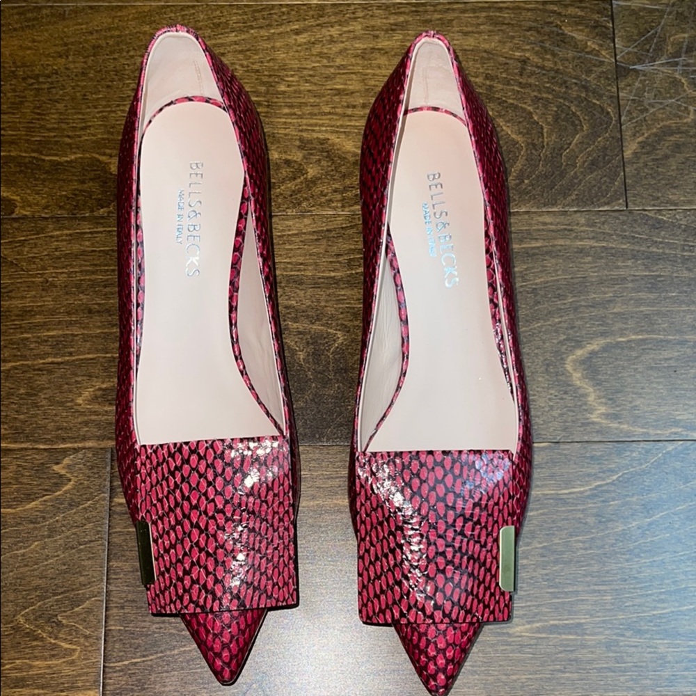 BELLS & BECKS SIZE 42 Stylish Women's Pink Patterned Flats - Picture 2 of 12